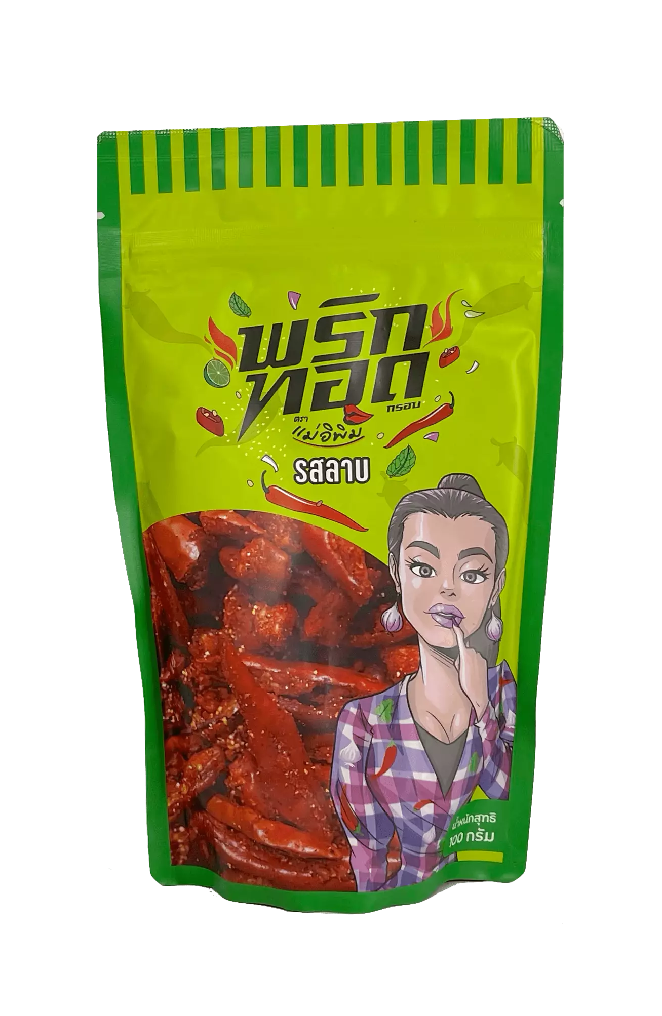 Crispy Thai Chilli Snacks With Larb Flavour 100g Mae E Pim Thailand