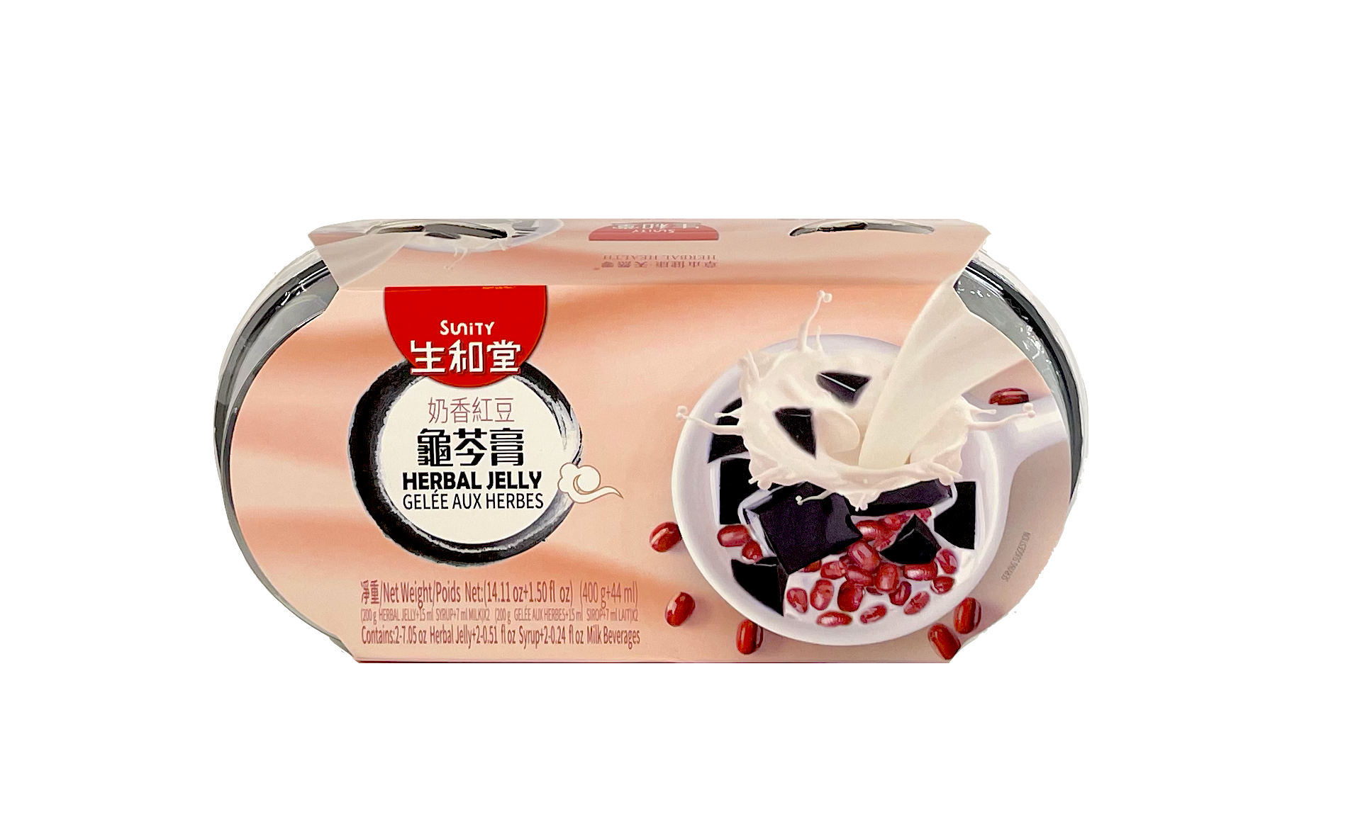 奶香红豆龟苓膏222gx2st/盒生和堂中国