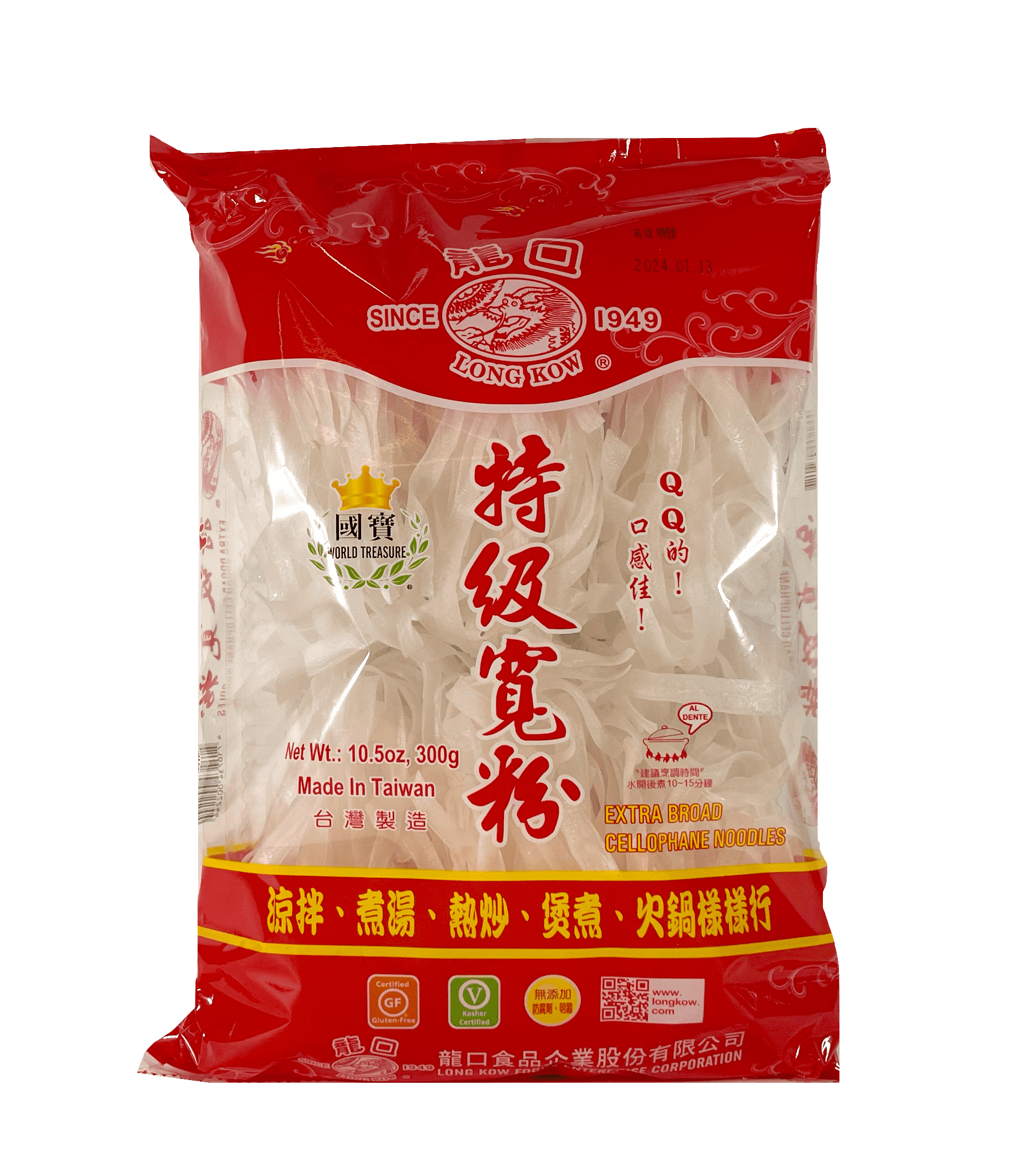 Noodles Extra Thick Bean Threads 300g Long KowTaiwan