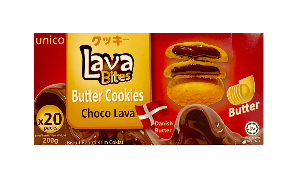 Best Before: 2022.10.01 Cookies Butter Chocolate Flavour 200g My Lava Bites Unico Malaysia