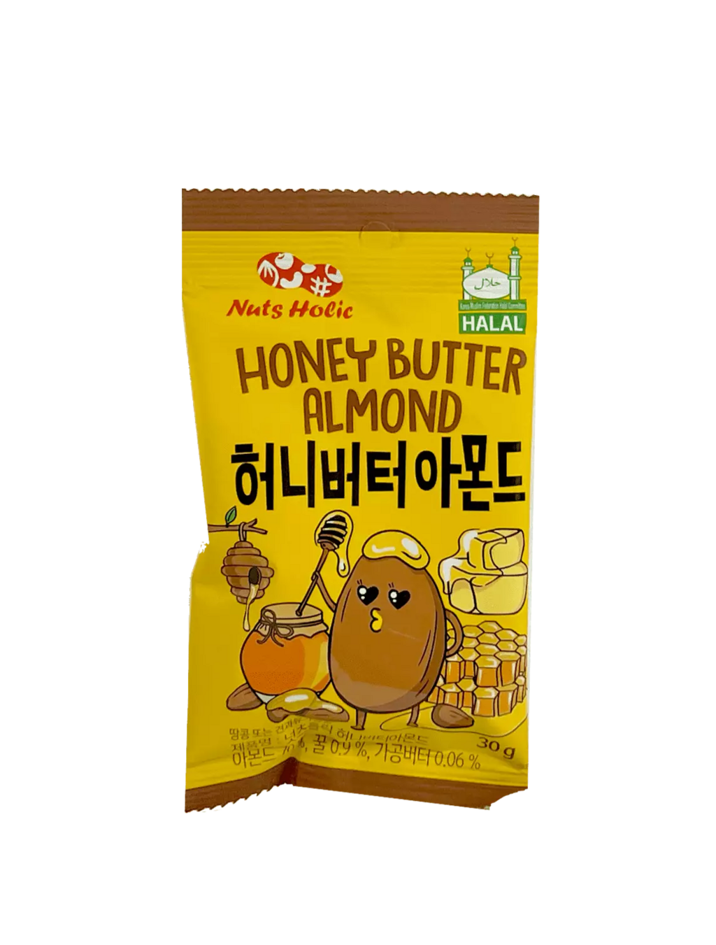 Almond With Honey Flavour 240g(8x30g)/Package Nuts Holic Korea