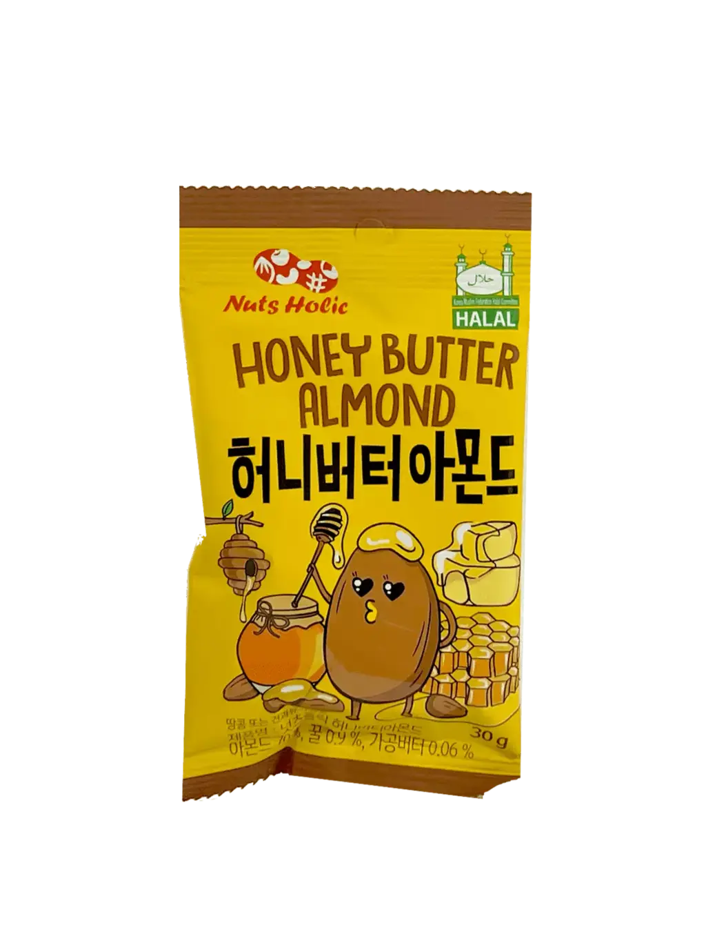 Mandel Med Honung Smak 240g (8x30g)/Förp Nuts Holic Korea