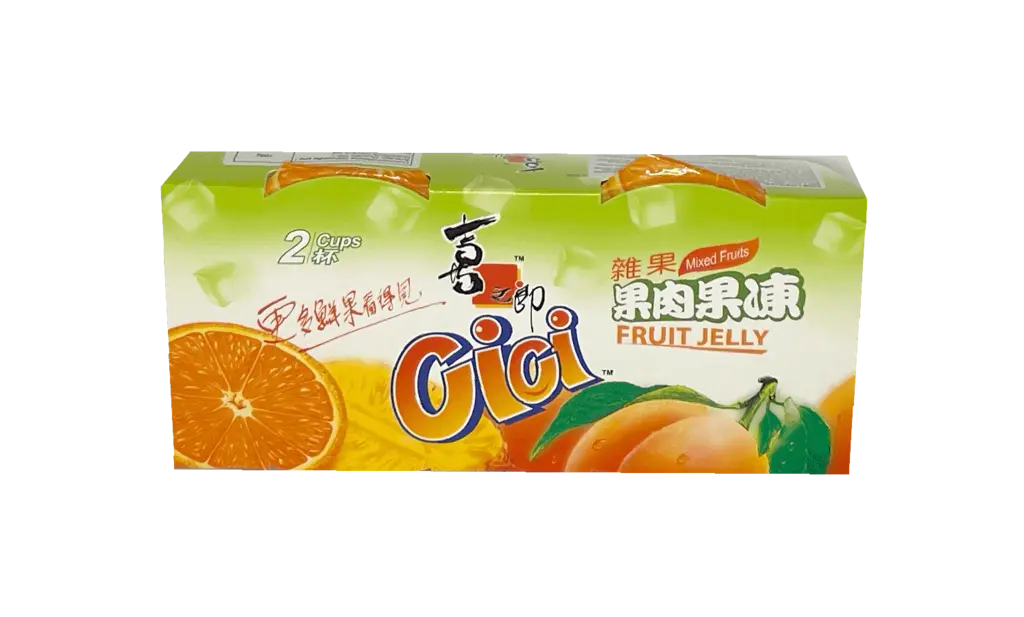 2 Cups Jelly Mixed Fruit Flavour 200gx2st/pkt XZL Kina