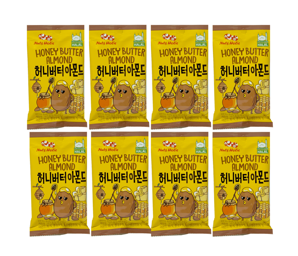 Mandel Med Honung Smak 240g (8x30g)/Förp Nuts Holic Korea