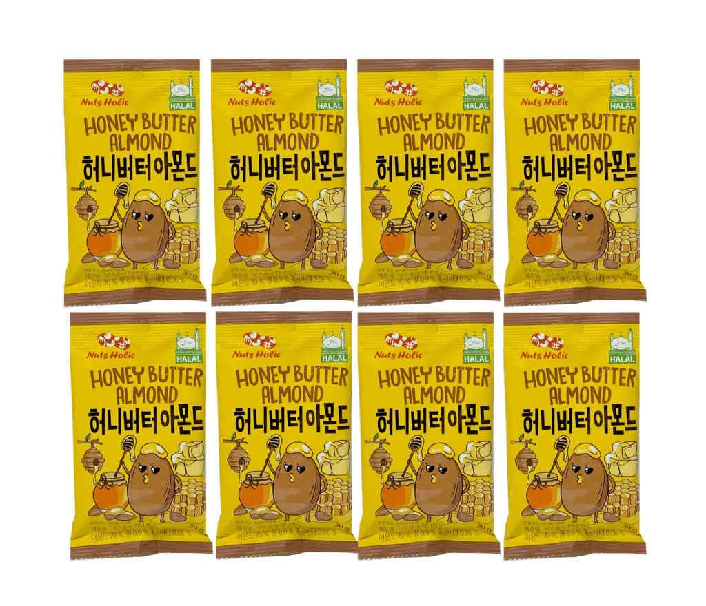 Mandel Med Honung Smak 240g (8x30g)/Förp Nuts Holic Korea