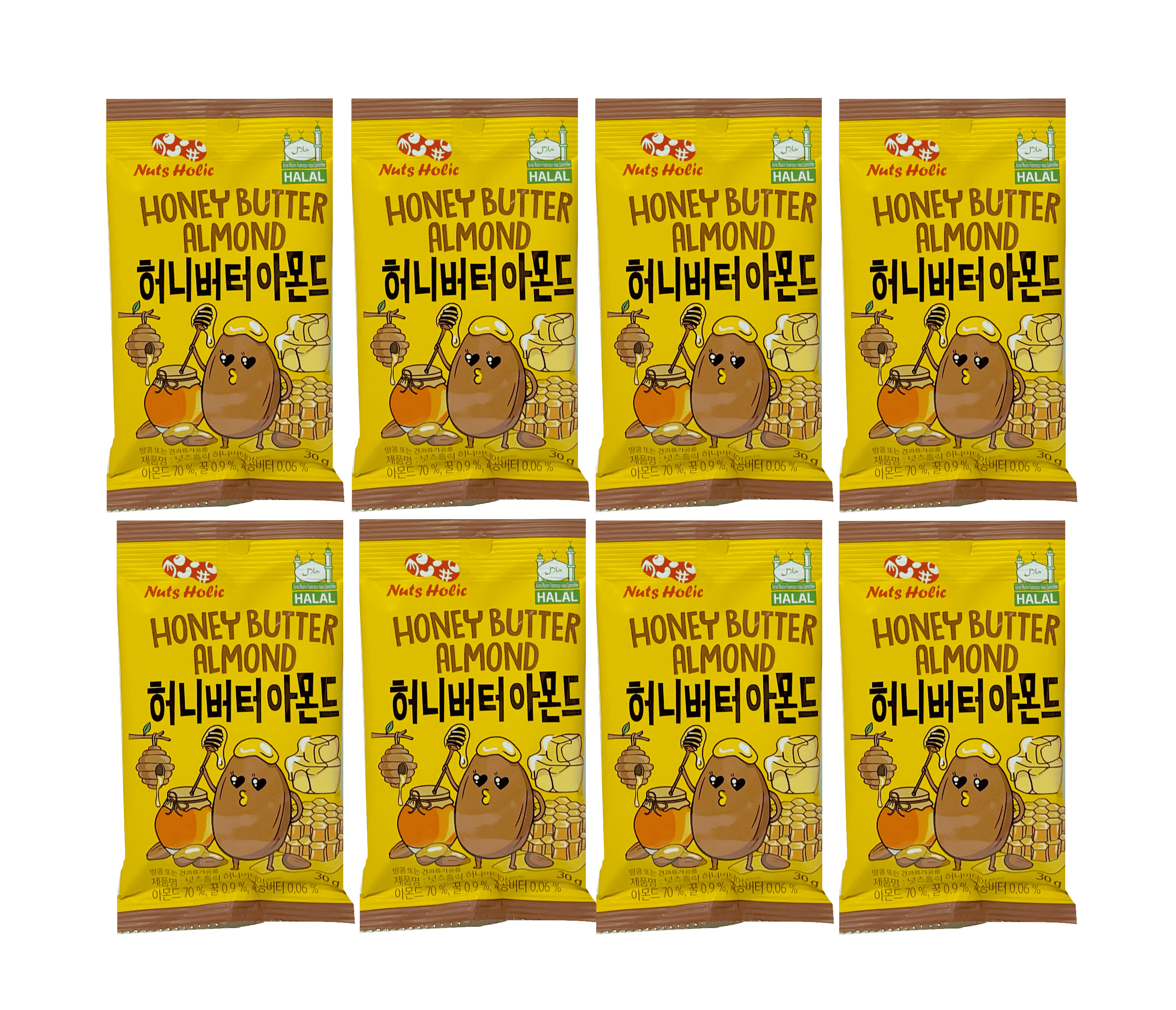 杏仁 蜂蜜黄油味 240g(8小包x30g)/盒NutsHolic  韩国