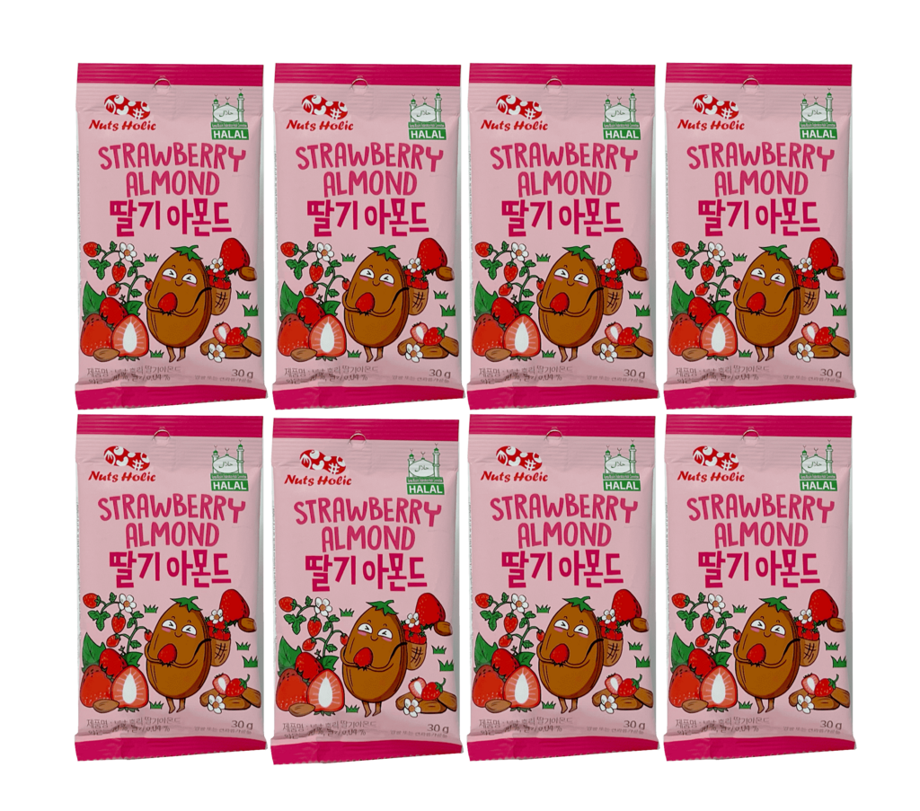 Almond Honey With Strawberry  Flavour 240g(8x30g)/Package Nuts Holic Korea