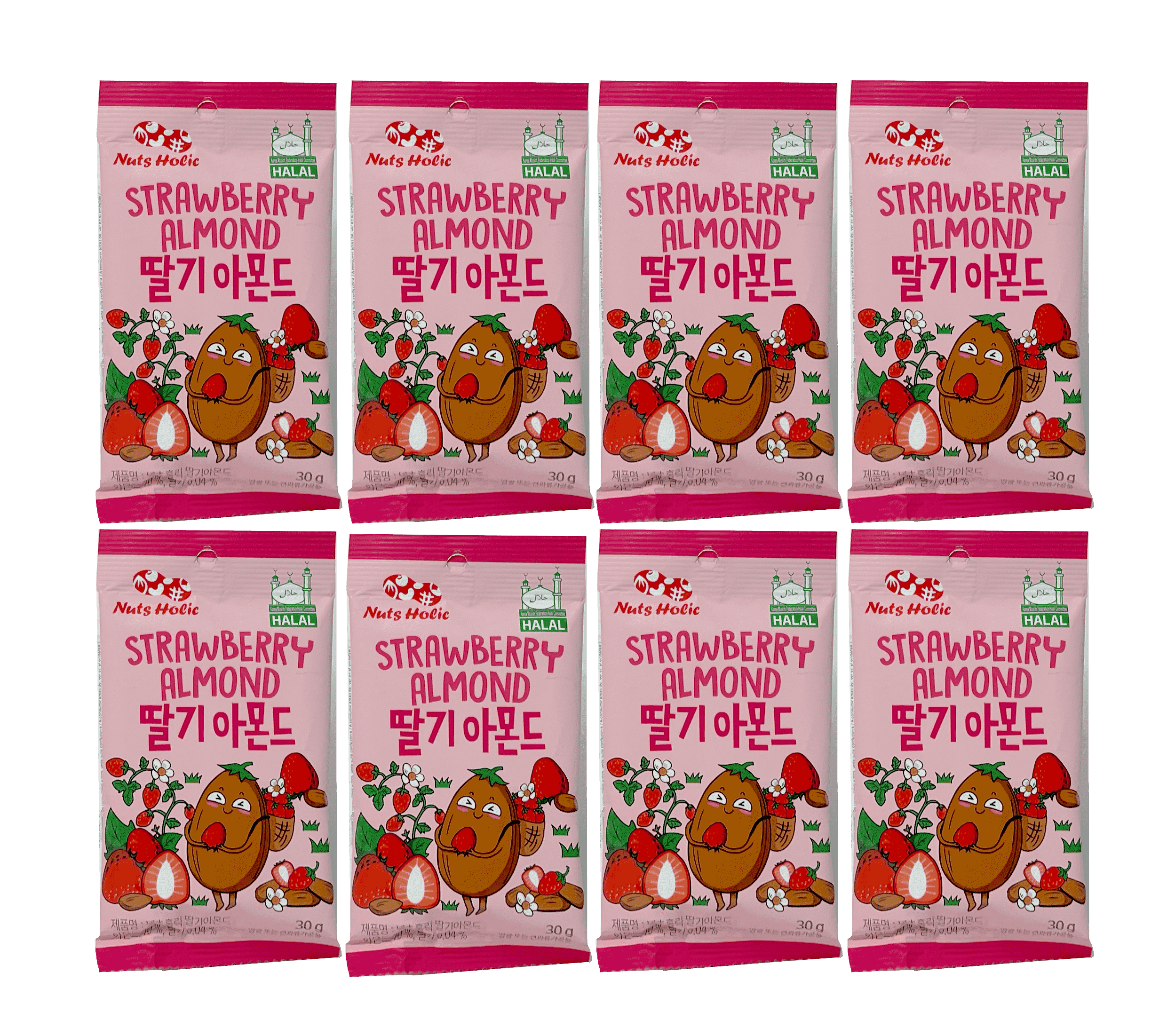 蜂蜜杏仁 草莓風味 240g(8小包x30g)/盒Nuts Holic 韓國