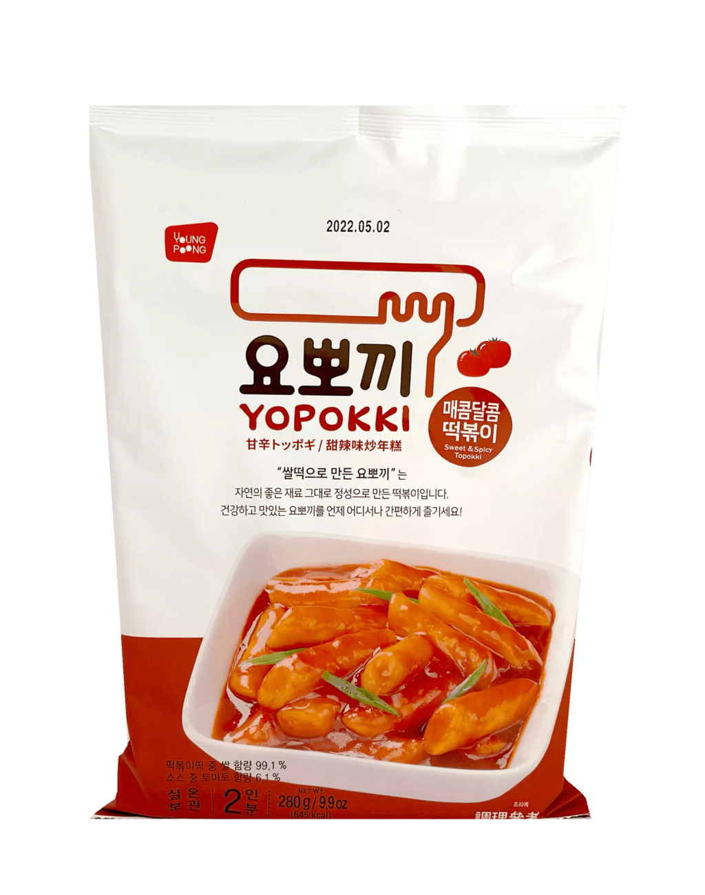 Instant Rice Cake Sweet / Spicy Flavour 280g Yopokki Kore