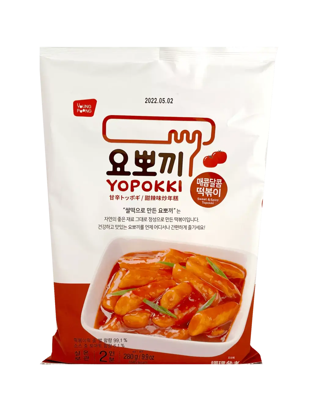 Snabb Riskaka Söt/Spicy Smak 280g Yopokki Korea