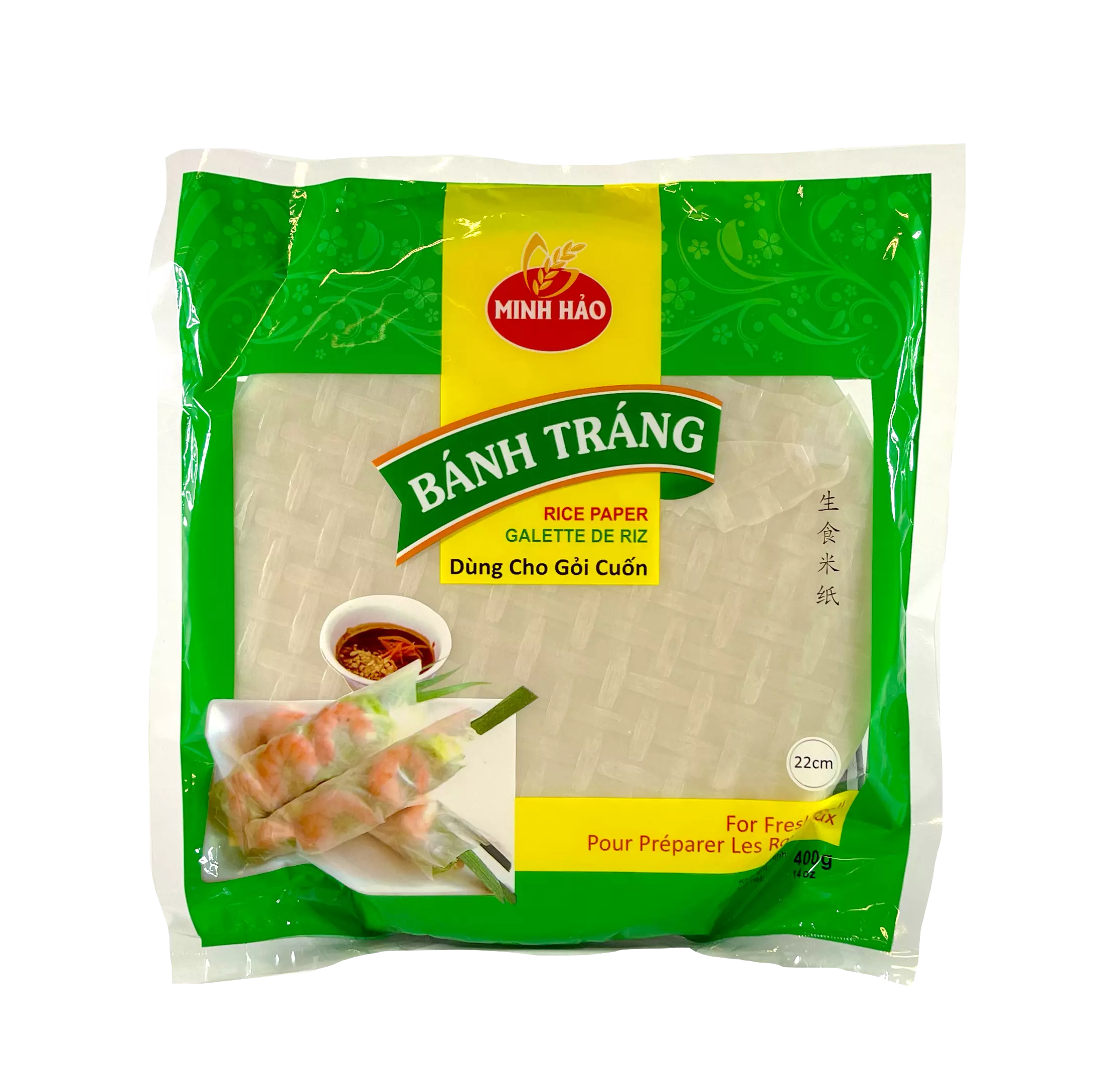Rice Paper Round 22cm 400g - Minh Háo Vietnam