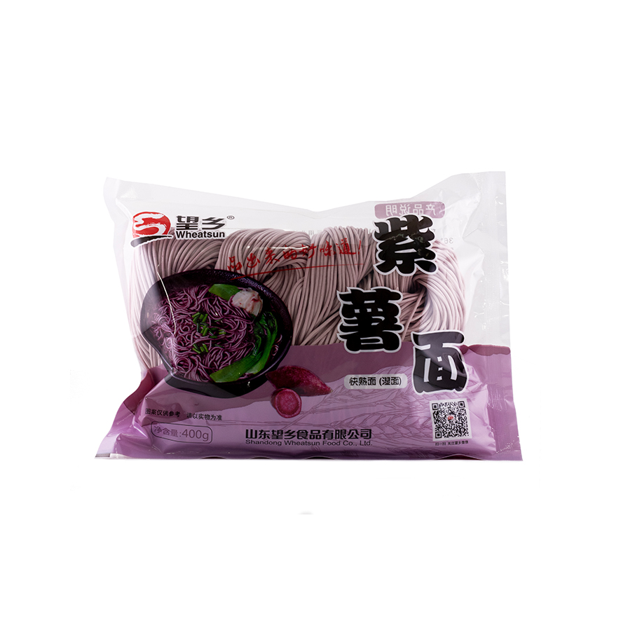 Best Before: 2023.03.23 Sweet Purple Potato Noodles Fresh 400g Wheatsun