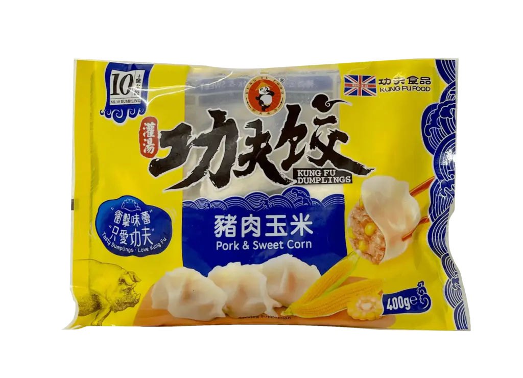 Dumpling With Pork / Corn Filling Frozen 400g Kung Fu UK