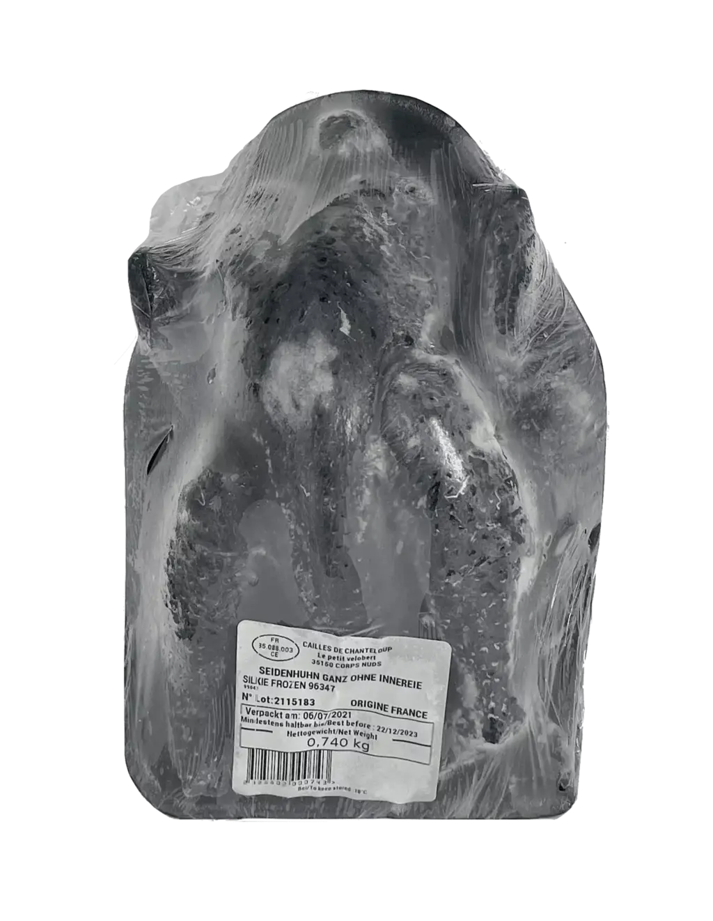 Black - Bone Chicken(Silkie) Frozen 1st/1kg price calculated by weight France