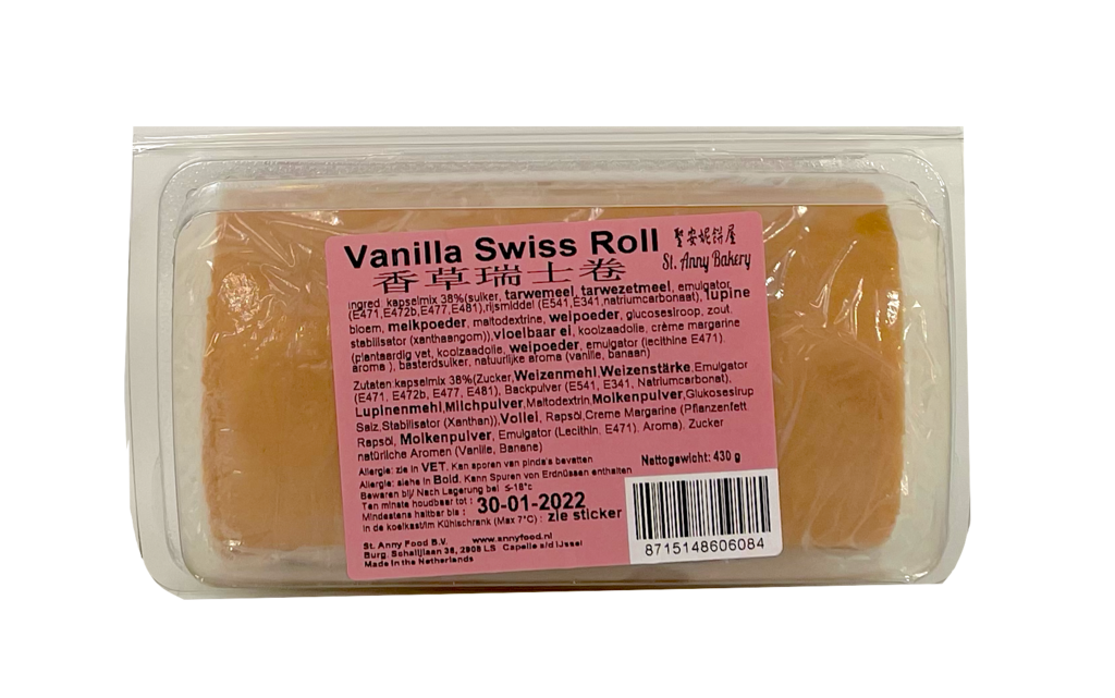 Vanilj Swiss Roll Fryst 430g Delico St. Annes bageri Nederländerna