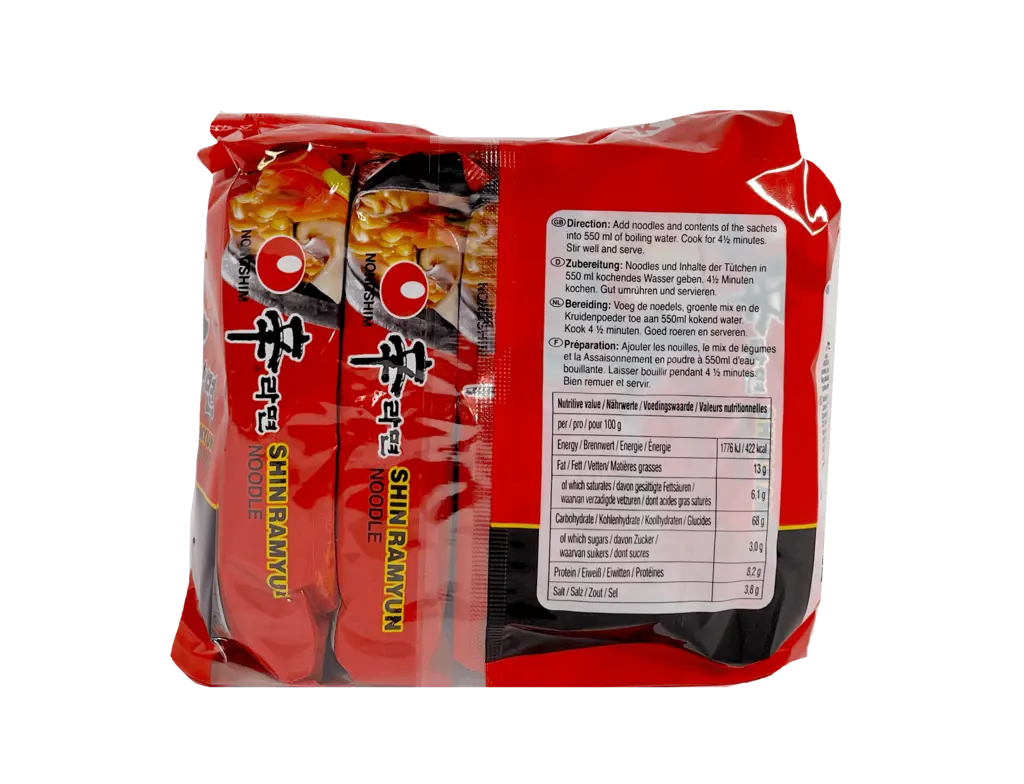 辣味辛拉面 120gx5pcs/包 农心 韩国