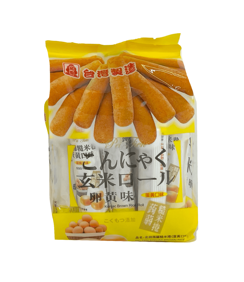 零食 蛋黄味糙米卷 160g 培田 台湾