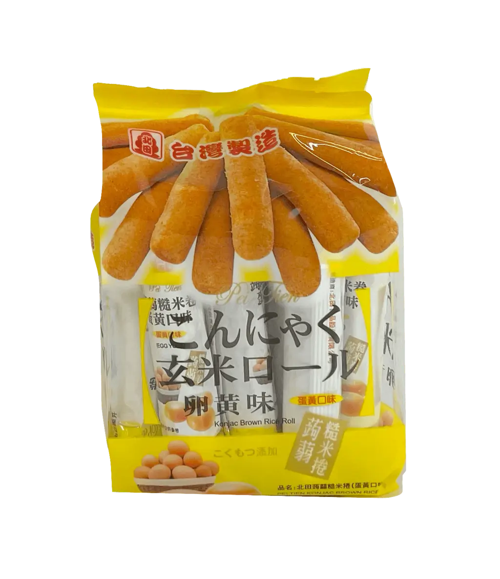Snacks Brown Rice Rolls With Egg Yolk Flavour 160g Pei Tien Taiwan