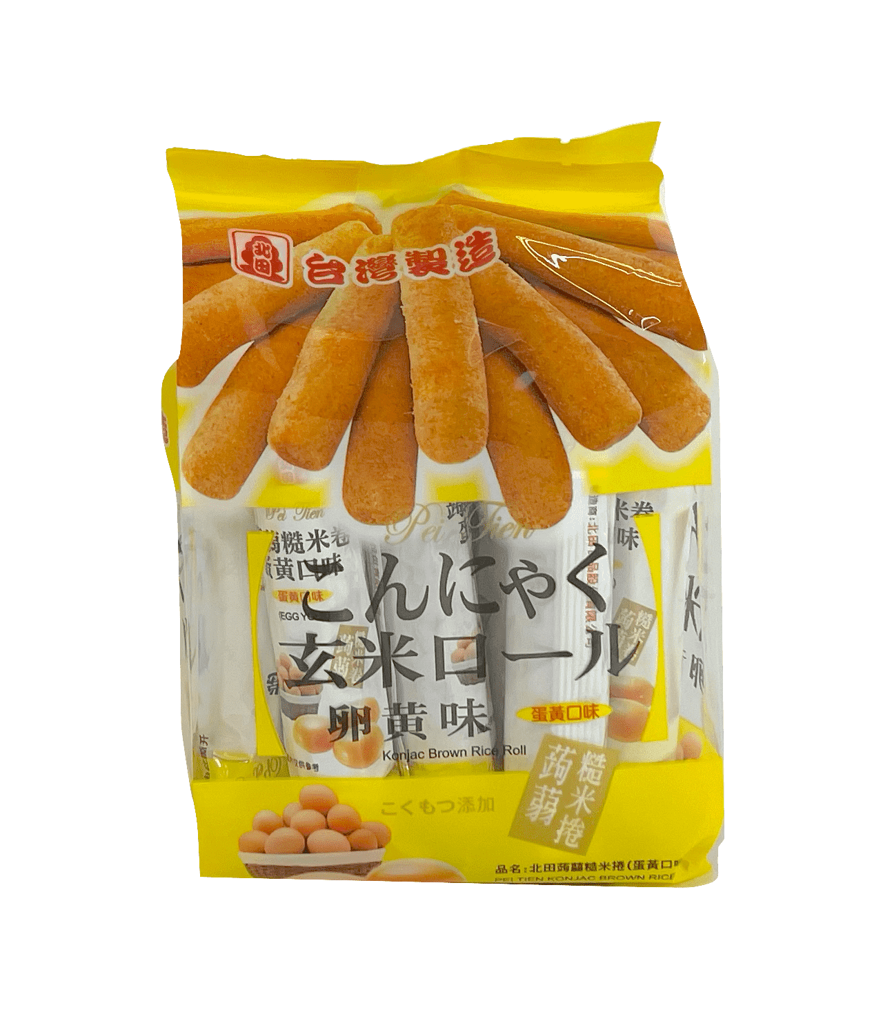Snacks Brown Rice Rolls With Egg Yolk Flavour 160g Pei Tien Taiwan