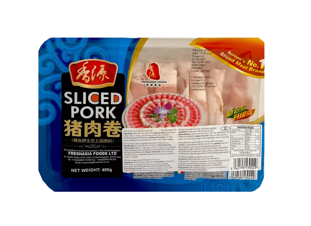 Fläskskivor För Hotpot/Grill/Wok Fryst 400g Freshasia Food UK
