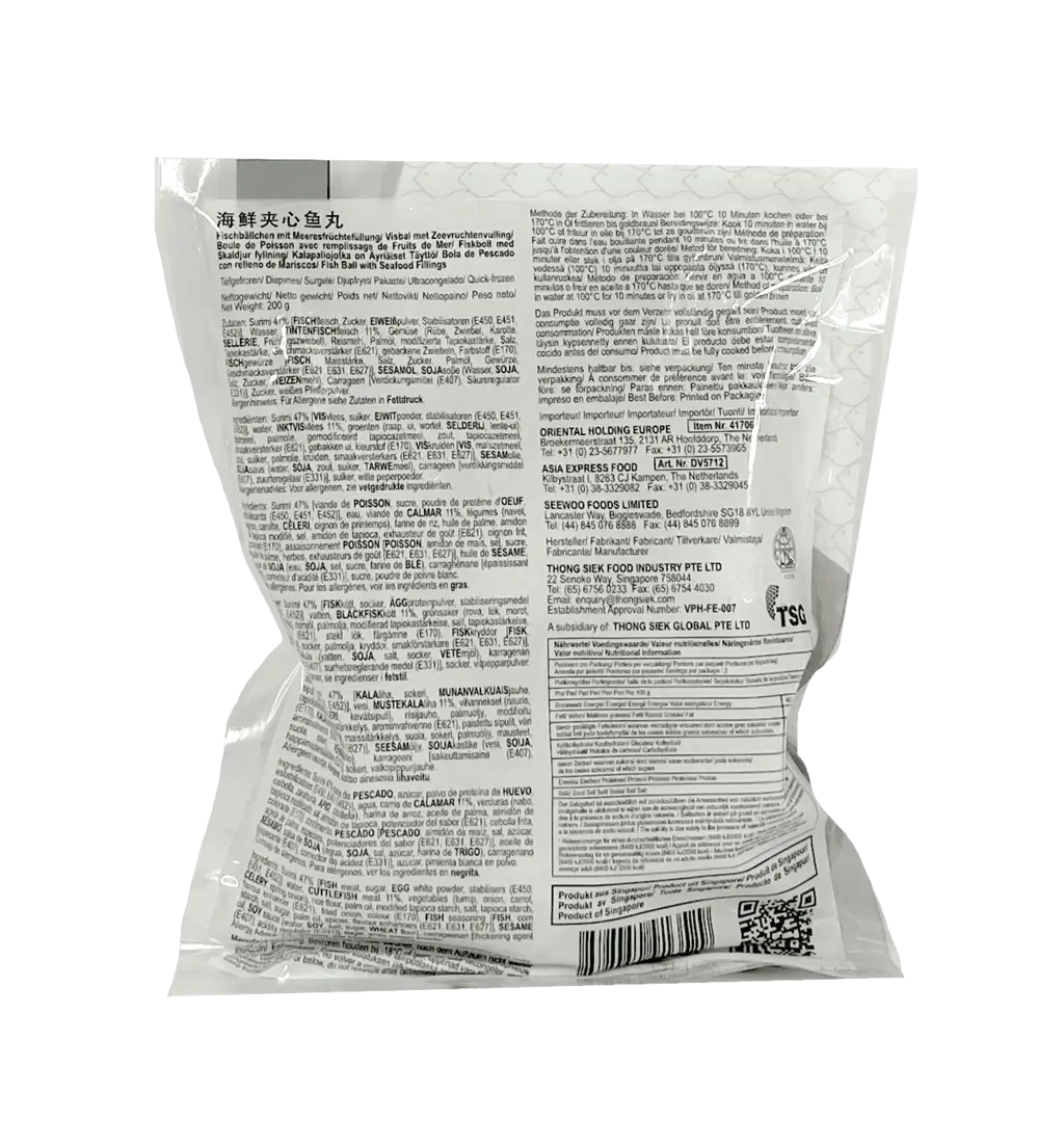 Fiskbollar Skaldjur Fyllning Fryst 200g Dodo Singapore