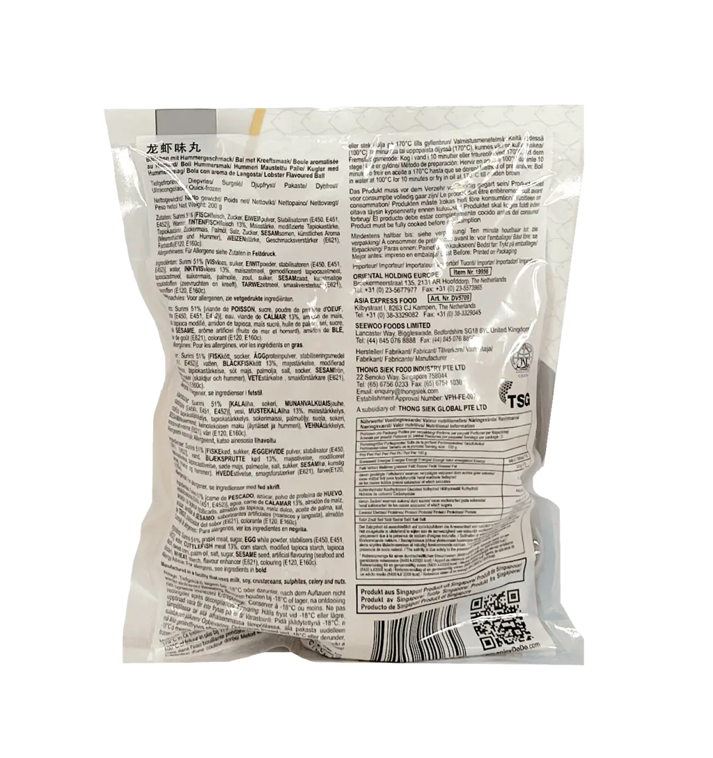 Fish Balls Lobster Flavour Frozen 200g Dodo Singapore