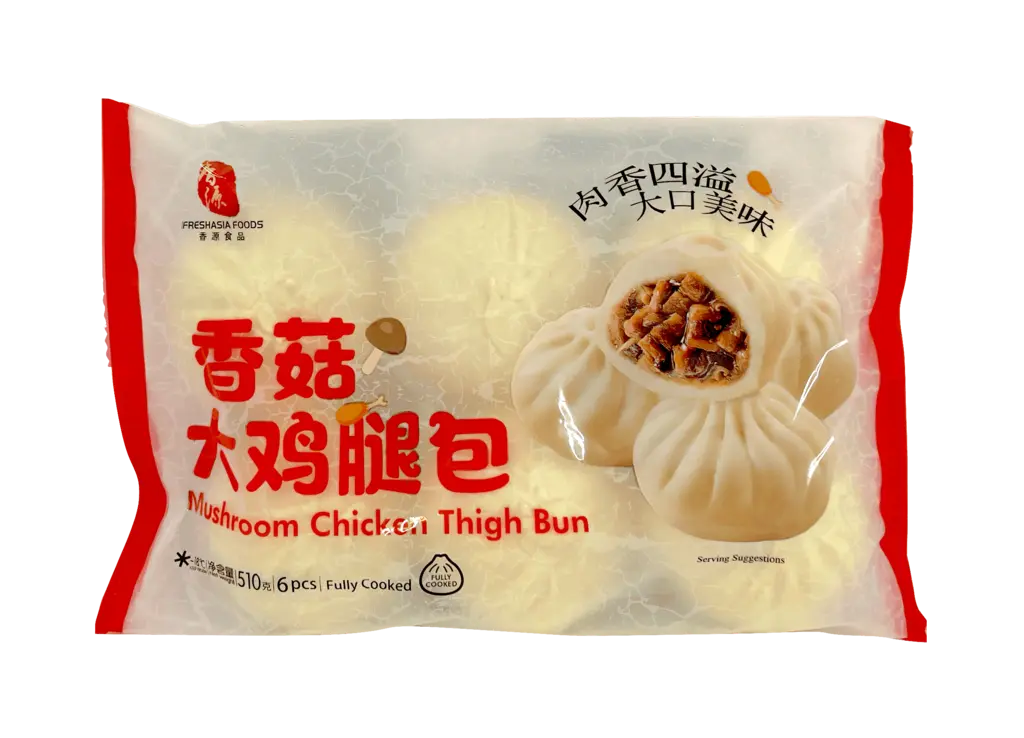 Cooked Mushroom Chicken Thigh Bun Frozen 510g Freshasia