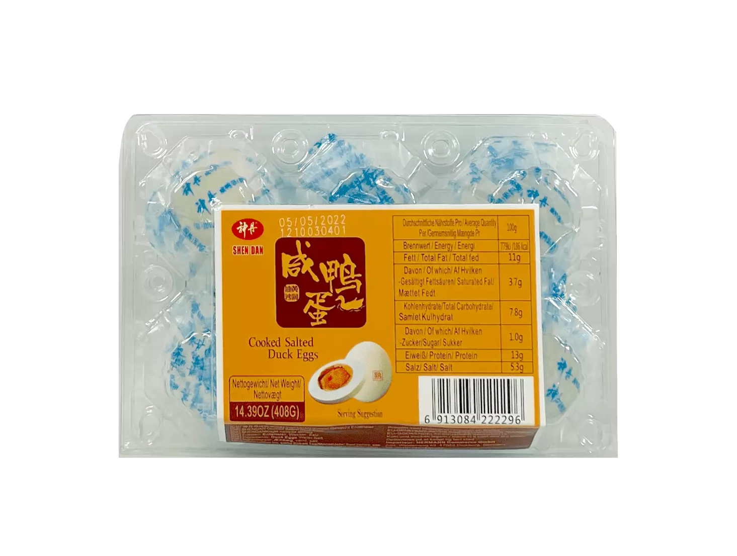 Duck Egg Salted 408g Shen Dan China