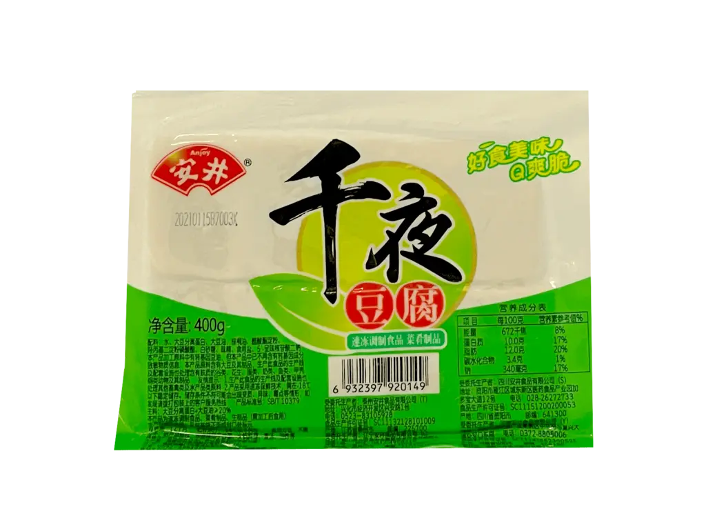 Defried Layered Beancurd Qian Ye Frozen 400g Anjoy China