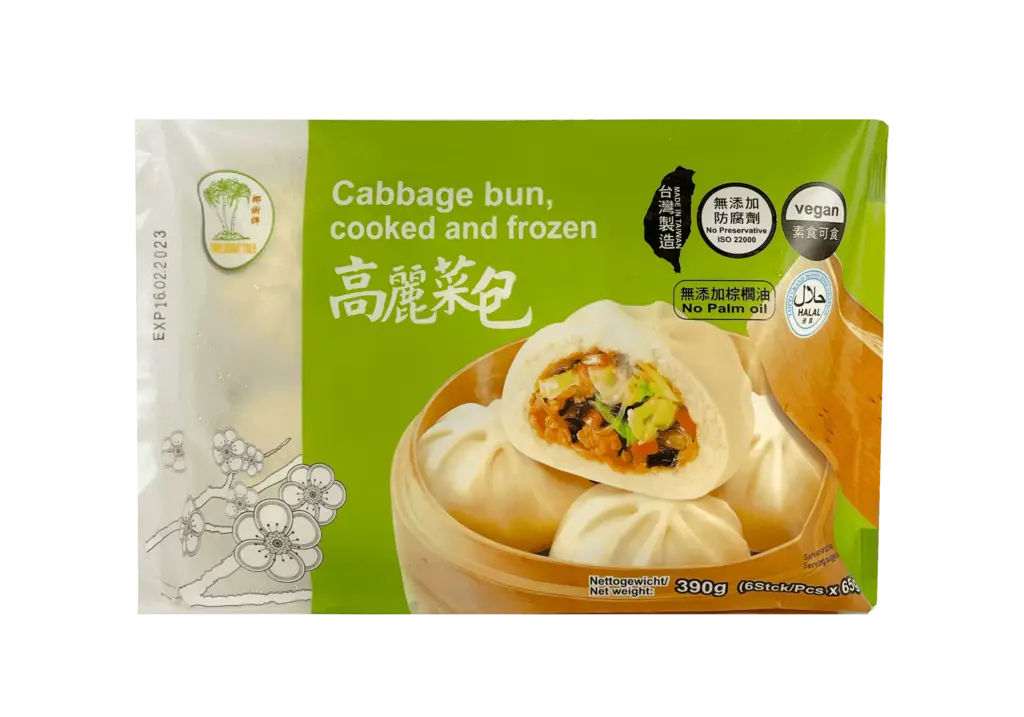 Ångat Bröd Med Vitkålsfyllning Fryst 65gx6st TCT Taiwan