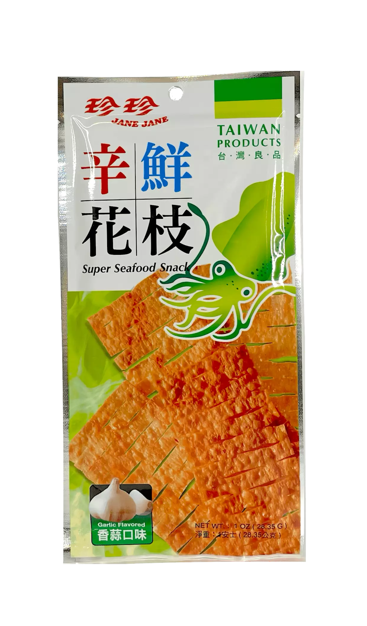 Skaldjurs Snacks Med Vitlök Smak 28g Jane Jane Taiwan