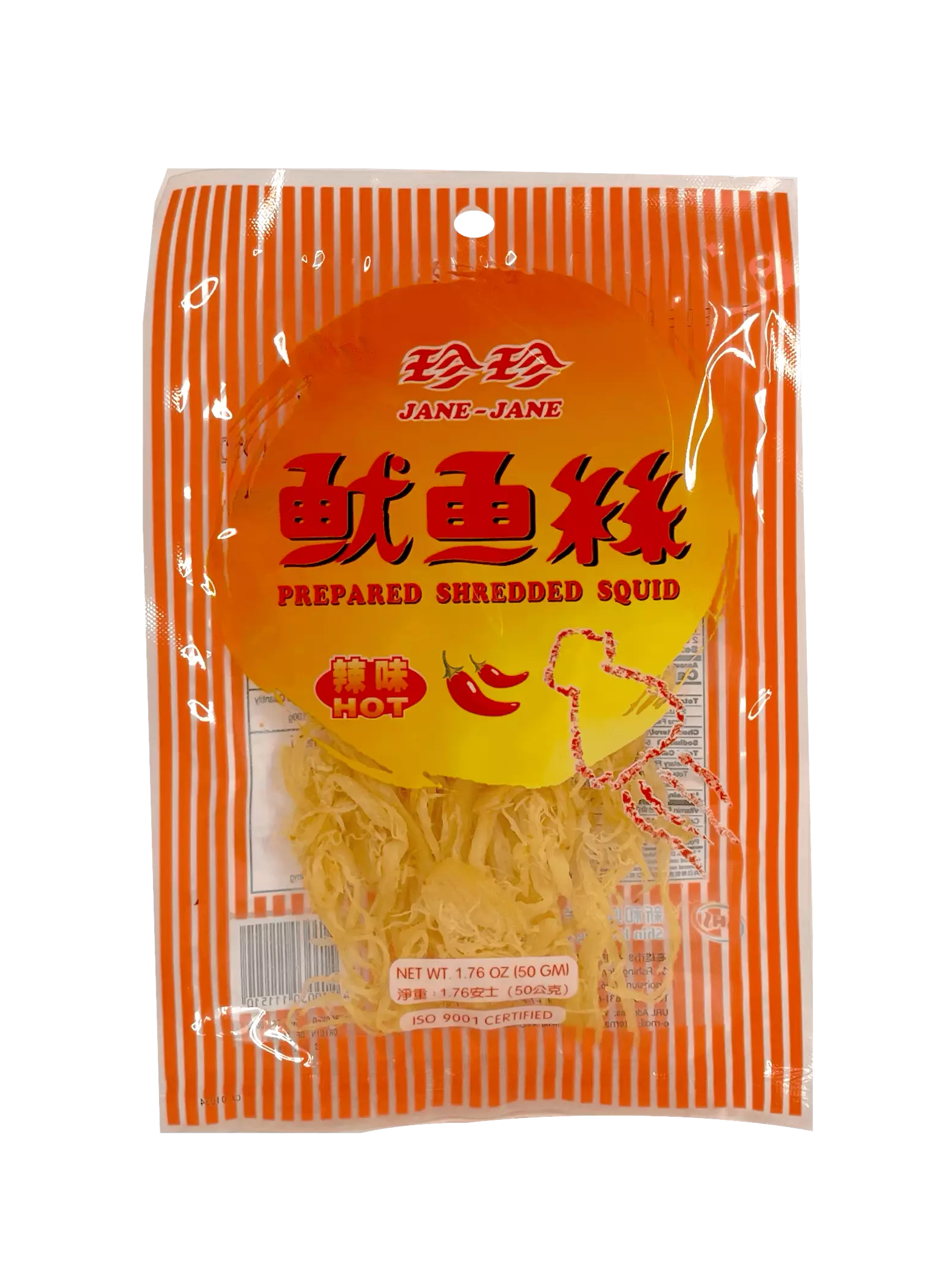 Bäst Före:2022.12.10 Strimlad Bläckfisk Spicy Smak 50g Jane Jane Taiwan