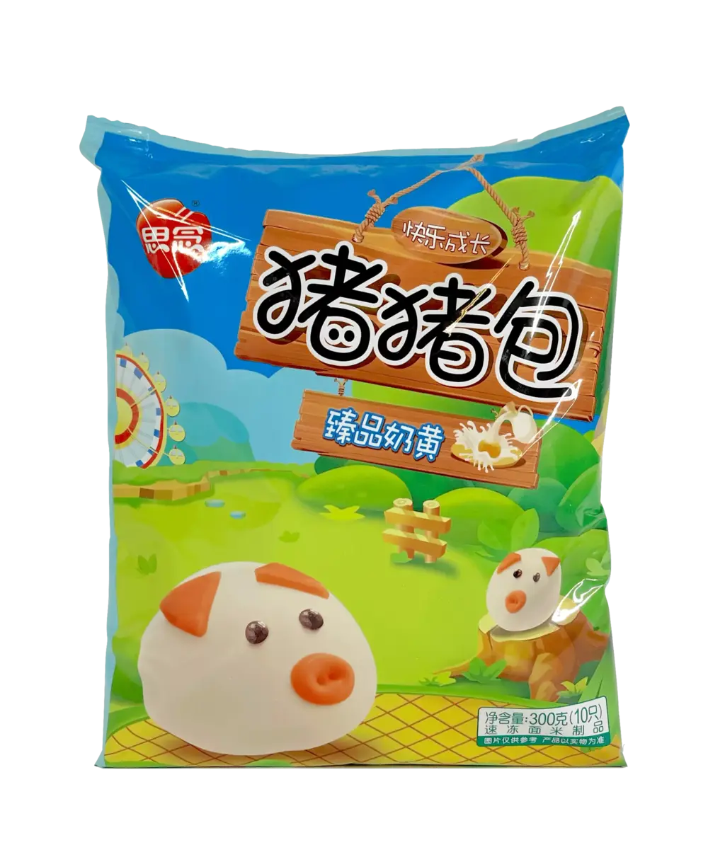 Ångade Bröd Med Custard Fyllning i Grisform Fryst 300g Synear Kina