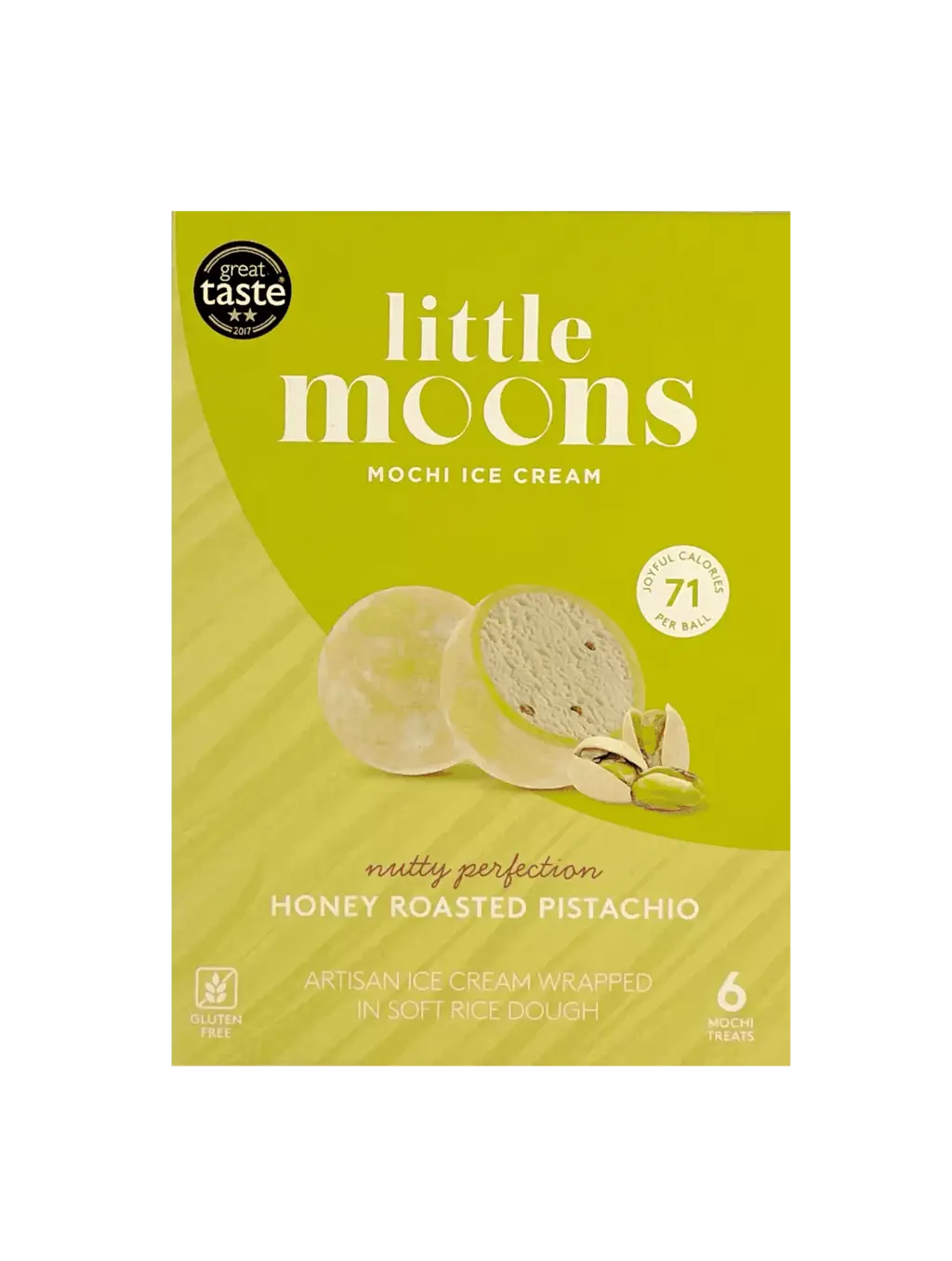 Mochi Ice Cream Honey Roasted Pistachio Frozen 192g Little Moons Great Britain