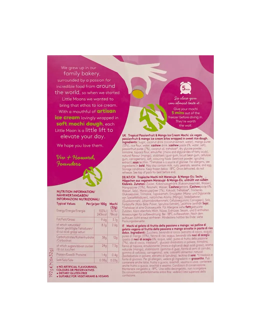 Mochiglass Passion Fruit/Mango Frozen 192g Little Moons UK