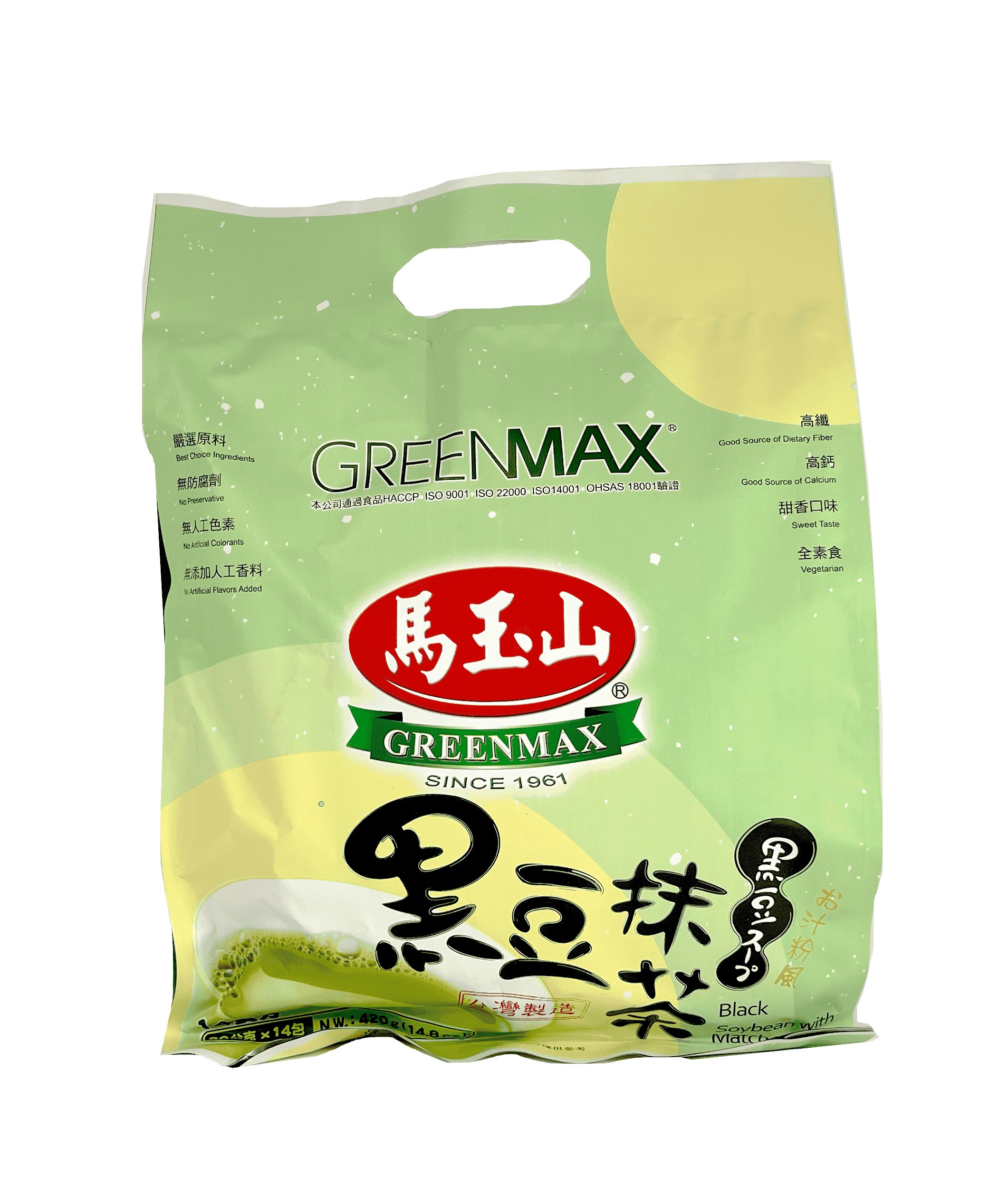 Spannmål Svart Soja & Matcha 30gx14st/Förp Green Max Taiwan
