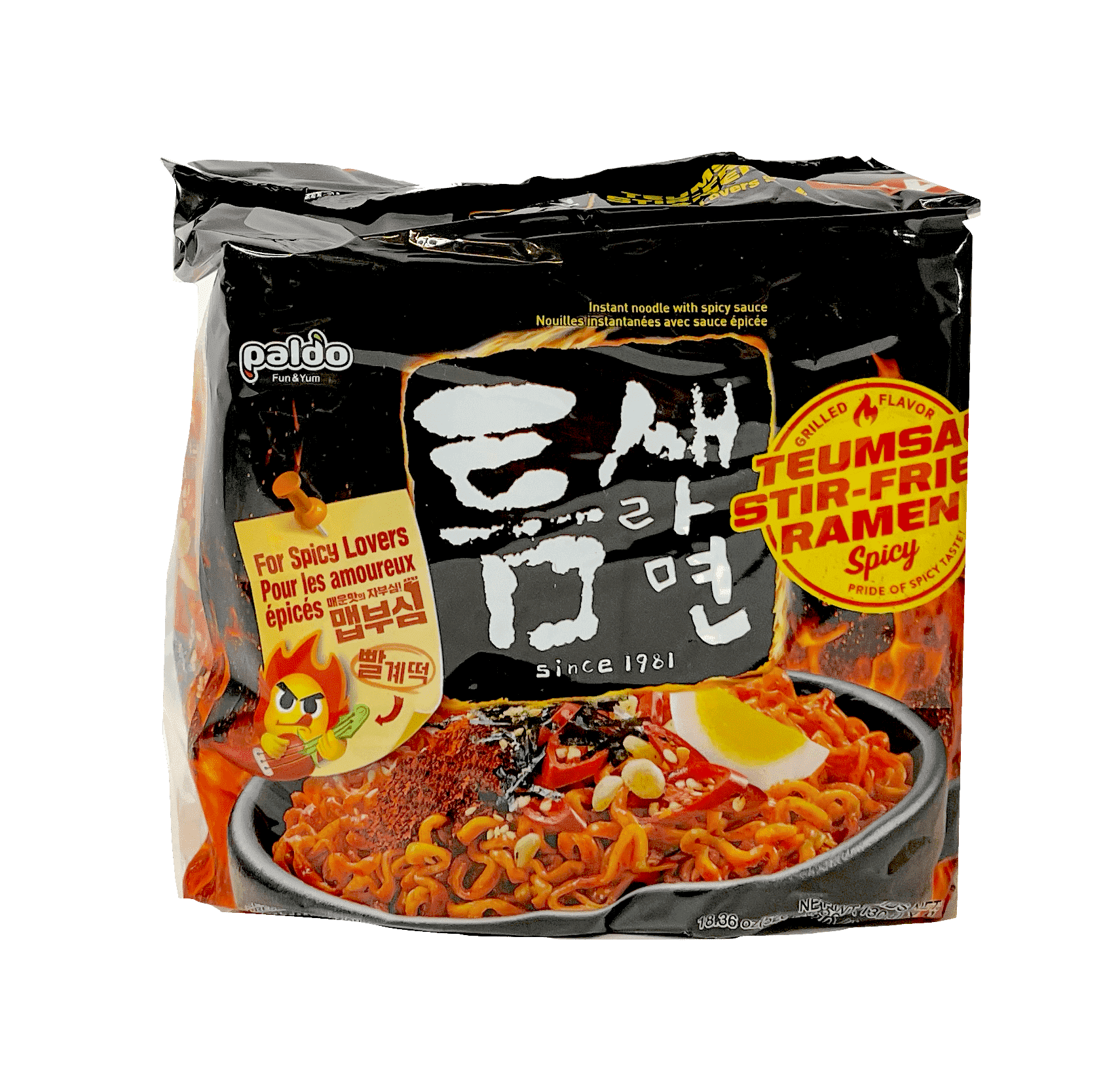 Instant Noodles Teumsae Stir Fry 130gx4pcs / Pack Paldo Korean
