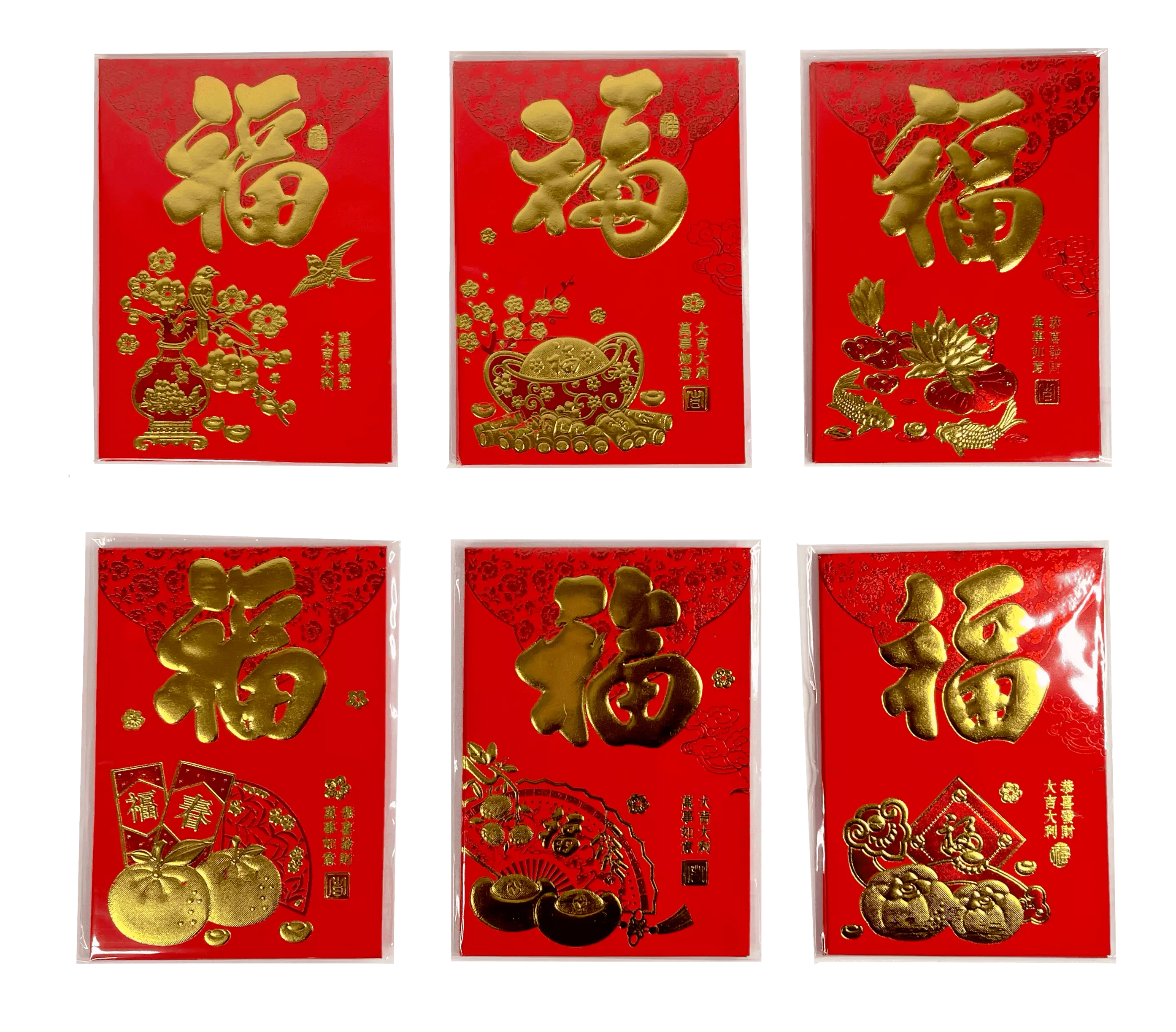 Red Envelope per bag (6 pcs), can not select motif - China