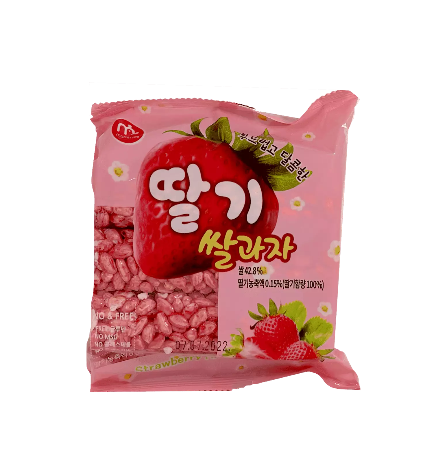 Rice Crackers With Strawberry Flavour 70g Mammos Korea