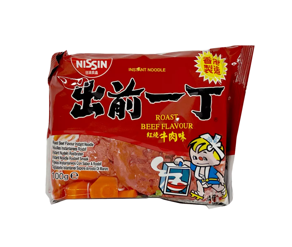 Snabbnudlar Ramen Med Roast Beef Smak 100g Nissin Hongkong