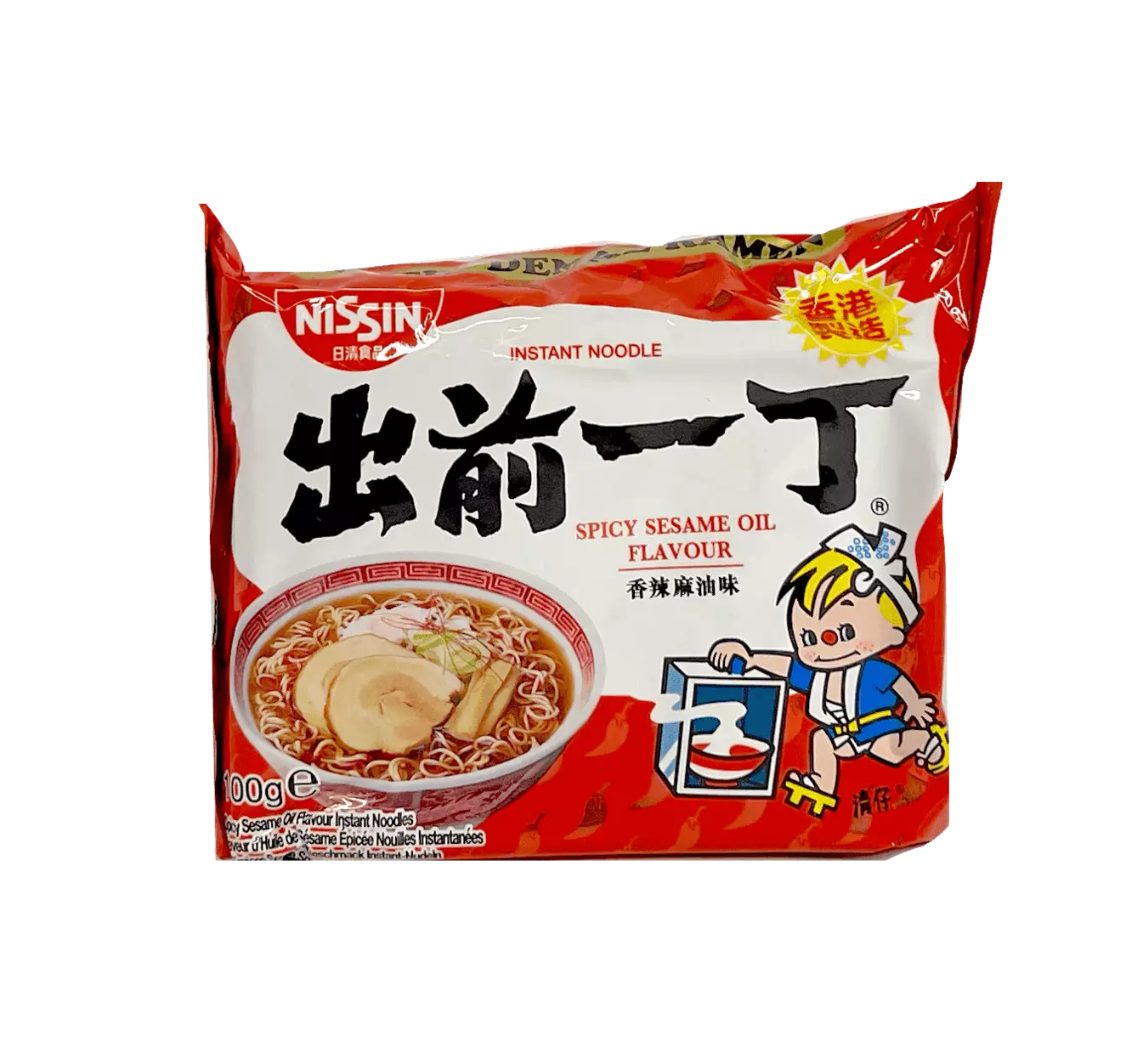 Snabbnudlar Ramen Med Spicy Sesame Oil Smak 100g Nissin Hongkong