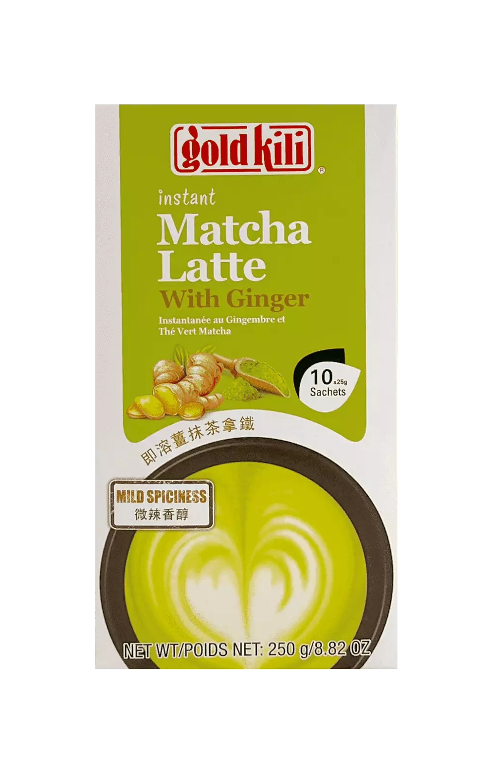 Instant Latte With Matcha / Ginger Flavor 25gx10pcs/Förpackning Gold Kili Singapore