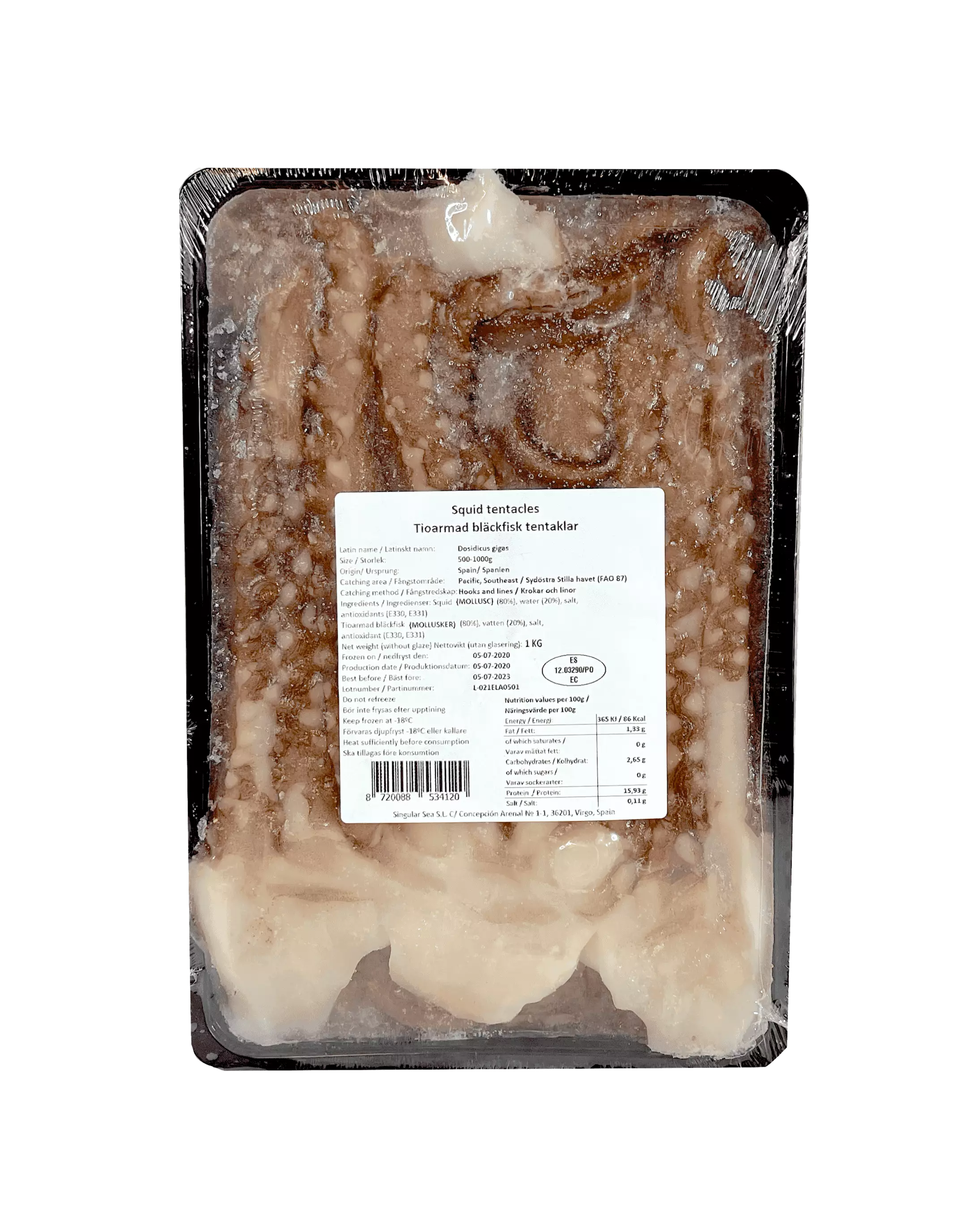 Squid Tentacles Giant Raw Frozen 1kg Spain