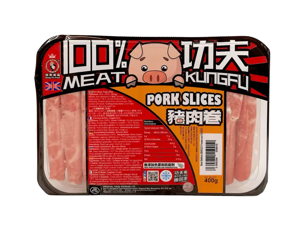 Fläskskivor För Hotpot/Grill/Wok Fryst 400g Kung Fu United Kingdom