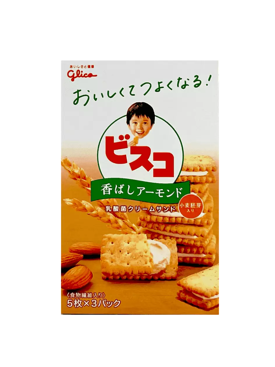 Kex/Biscuit Med Mandel Smak 64,8g Bisko Glico Japan