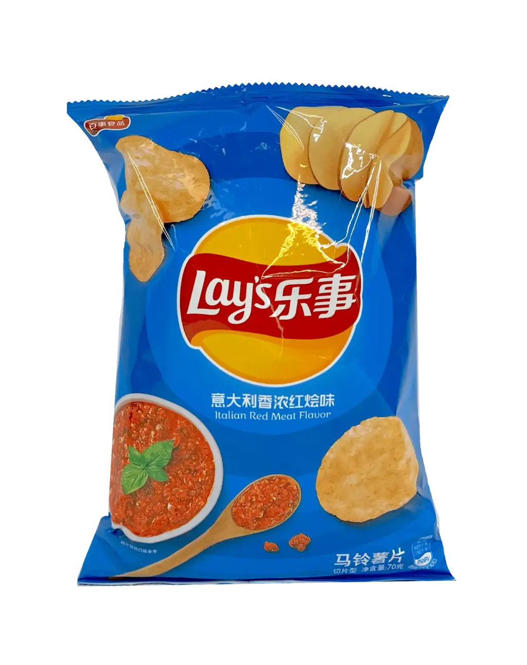 Potato Chips With Italian Red Meat Sauce Flavour 70g Lays China