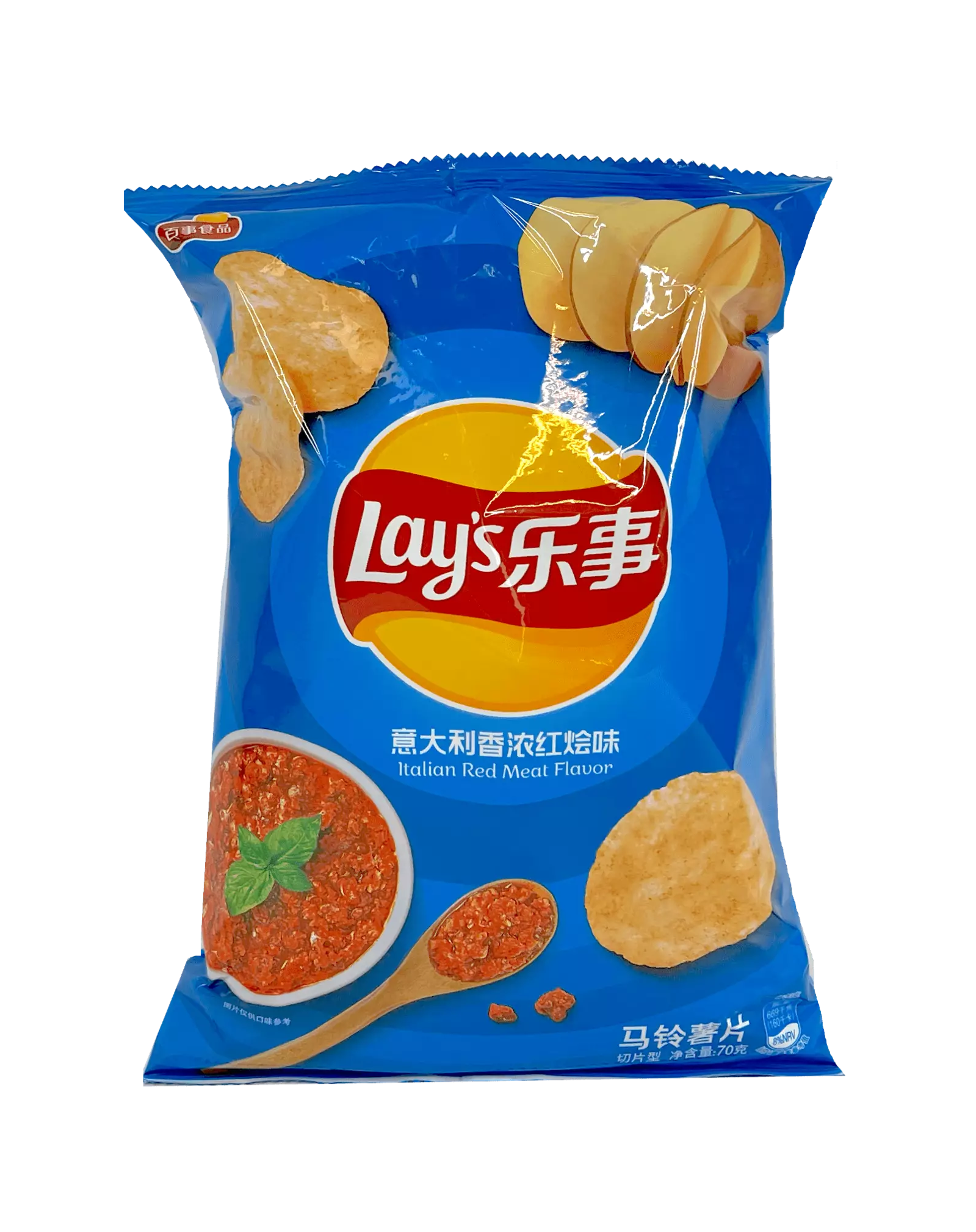 Potato Chips With Italian Red Meat Sauce Flavour 70g Lays China