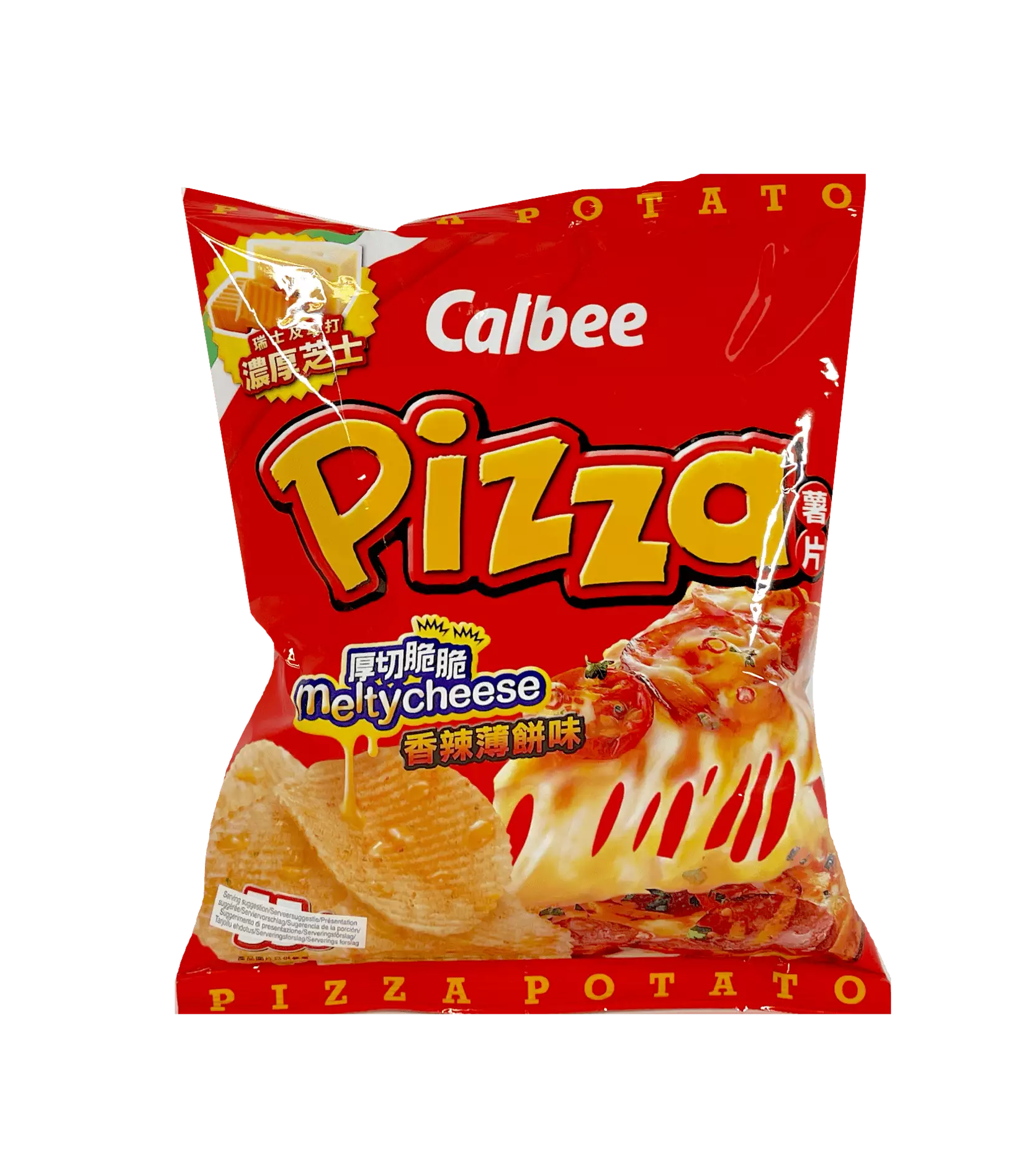 Potatis Chips Med Kryddig Pizzasmak 55g Calbee Kina
