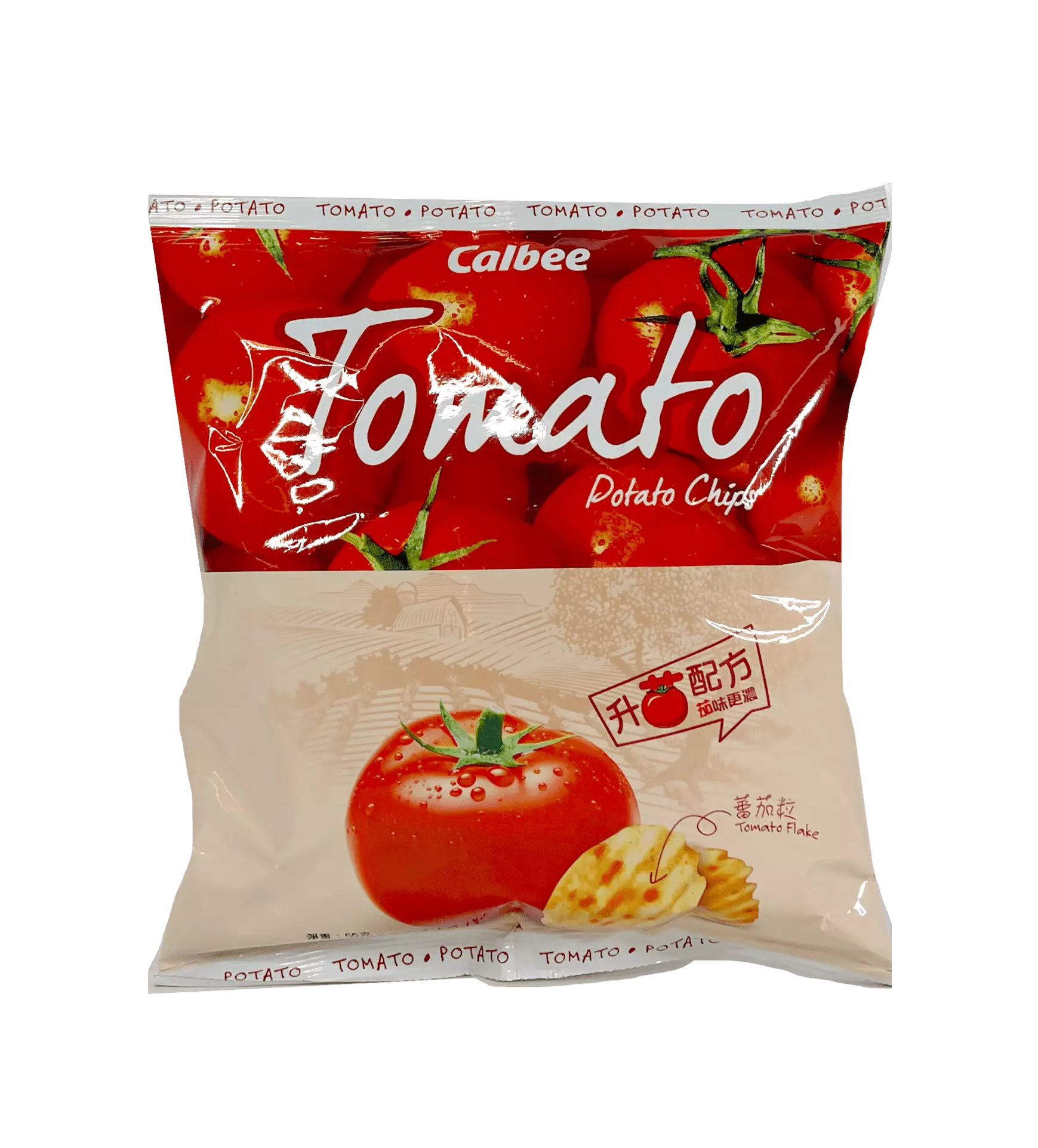 Bäst Före: 2023.02.25 Potatis Chips Med Tomat Smak 55g Calbee Kina