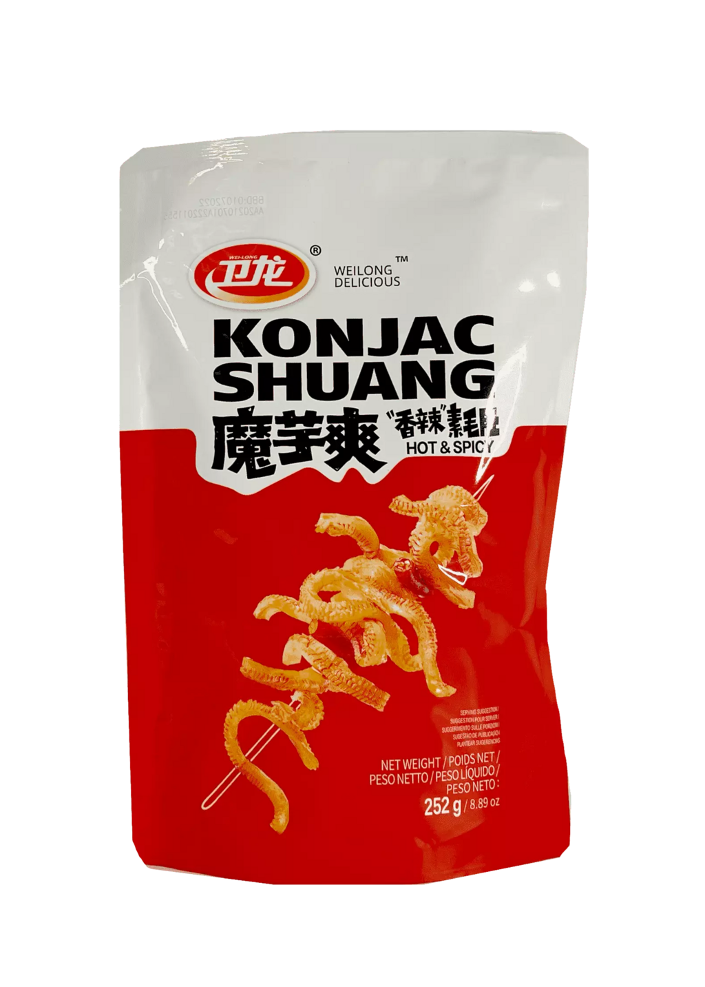 Konjac Snacks Hot/Spicy 252g MYS Wei Long Kina